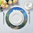 thumbnail image 1 of 15.4" Round Placemat Set of 6 Polyester Fabric Place Mats Non-Slip Dining Kitchen Table Mats for Kitchen Party Decor The Dog Is Running, 1 of 5
