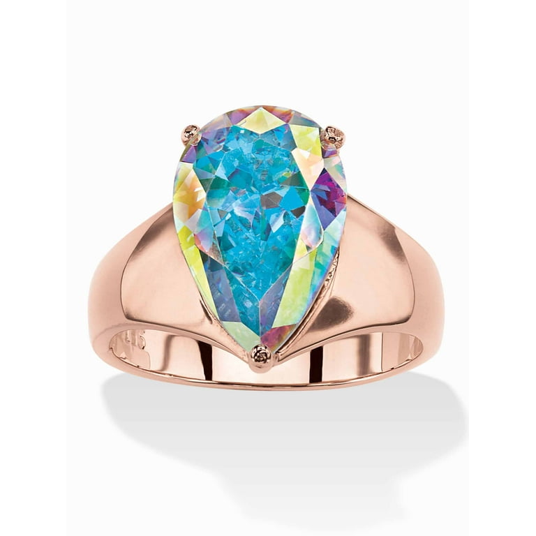 Rose gold plated cubic zirconia cocktail ring deals