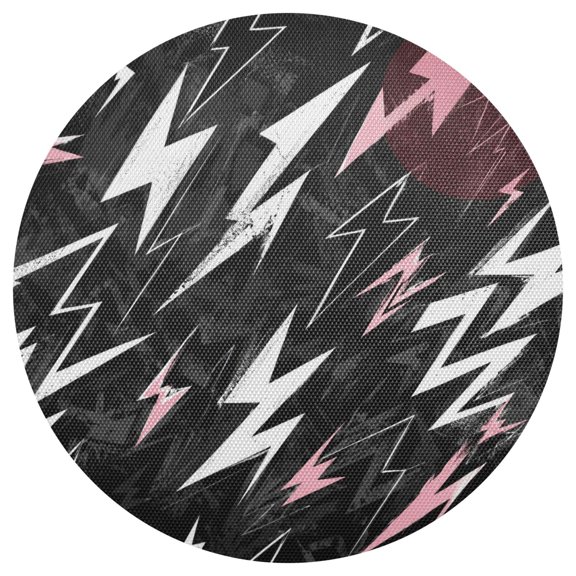 15.4Inch Round Placemats Set of 1 Heat Resistant and Cuttable Woven Table Mats for Table Decor Abstract Lightning Symbol