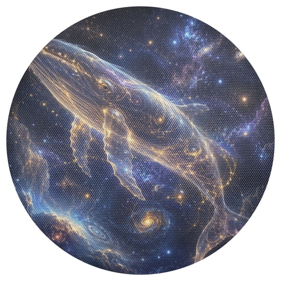 15.4Inch Round Placemats Set of 1 Heat Resistant and Cuttable Woven Table Mats for Table Decor Translucent Spirit Whale