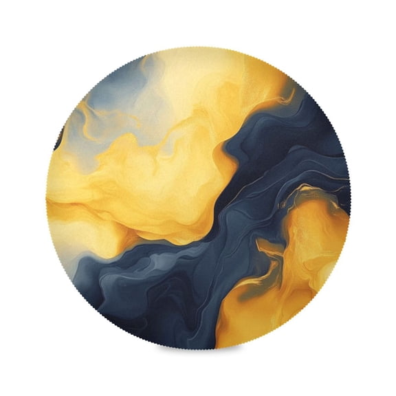 15.4inch Round Placemats, DIY Printing Design, Suitable for Kitchen, Table Party Decoration A Marbling
