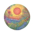 thumbnail image 1 of 15.4inch Round Placemats, DIY Printing Design, Suitable for Kitchen, Table Party Decoration A Red Sun, 1 of 7