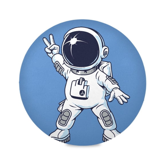 15.4inch Round Placemats, DIY Printing Design, Suitable for Kitchen, Table Party Decoration An Astronaut