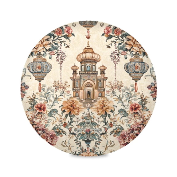 15.4inch Round Placemats, DIY Printing Design, Suitable for Kitchen, Table Party Decoration An Oriental Palace