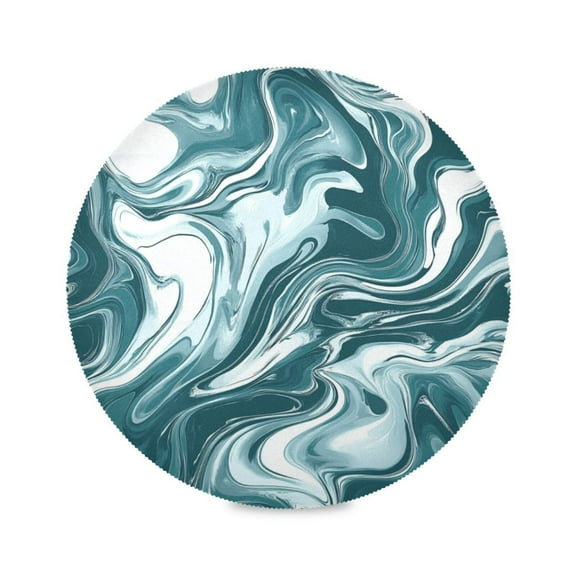 15.4inch Round Placemats, DIY Printing Design, Suitable for Kitchen, Table Party Decoration Blackish Green