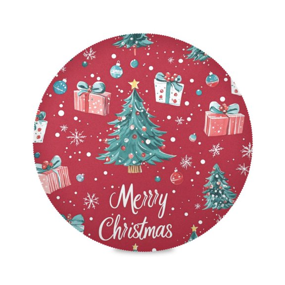15.4inch Round Placemats, DIY Printing Design, Suitable for Kitchen, Table Party Decoration Christmas Elements