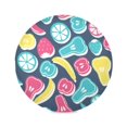 thumbnail image 1 of 15.4inch Round Placemats, DIY Printing Design, Suitable for Kitchen, Table Party Decoration Colorful Fruit and Vegetable Shapes, 1 of 7