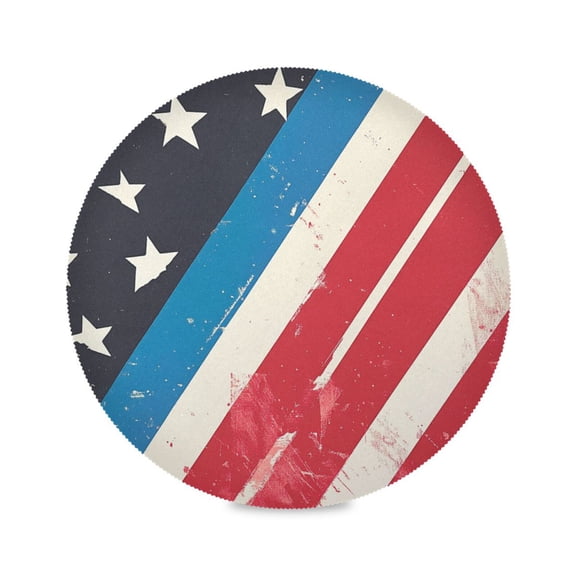 15.4inch Round Placemats, DIY Printing Design, Suitable for Kitchen, Table Party Decoration Flag
