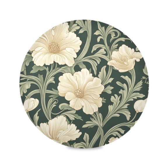 15.4inch Round Placemats, DIY Printing Design, Suitable for Kitchen, Table Party Decoration Floral