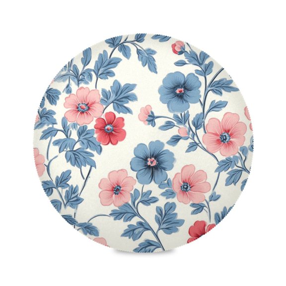 15.4inch Round Placemats, DIY Printing Design, Suitable for Kitchen, Table Party Decoration Flower