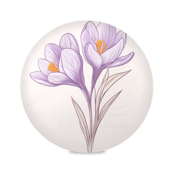 15.4inch Round Placemats, DIY Printing Design, Suitable for Kitchen, Table Party Decoration Flower