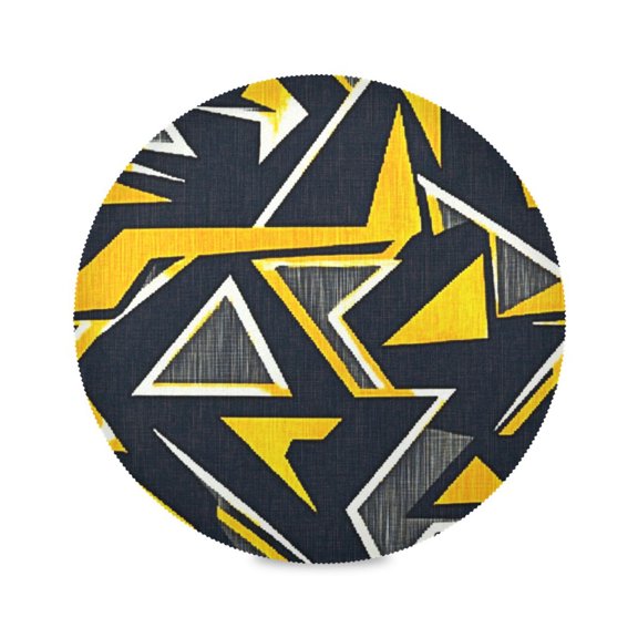 15.4inch Round Placemats, DIY Printing Design, Suitable for Kitchen, Table Party Decoration Geometric Pattern