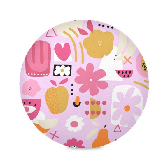 15.4inch Round Placemats, DIY Printing Design, Suitable for Kitchen, Table Party Decoration Geometric Shapes