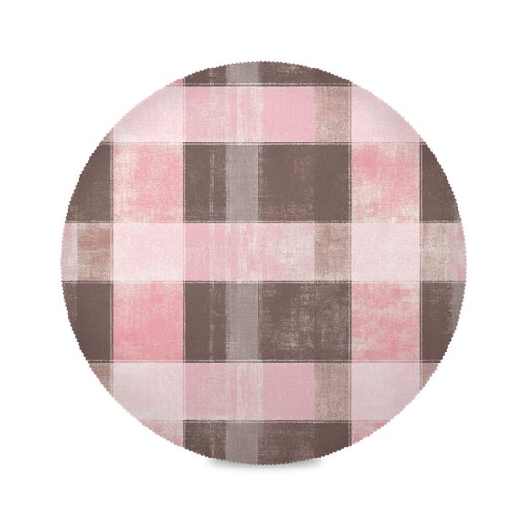 15.4inch Round Placemats, DIY Printing Design, Suitable for Kitchen, Table Party Decoration Grid