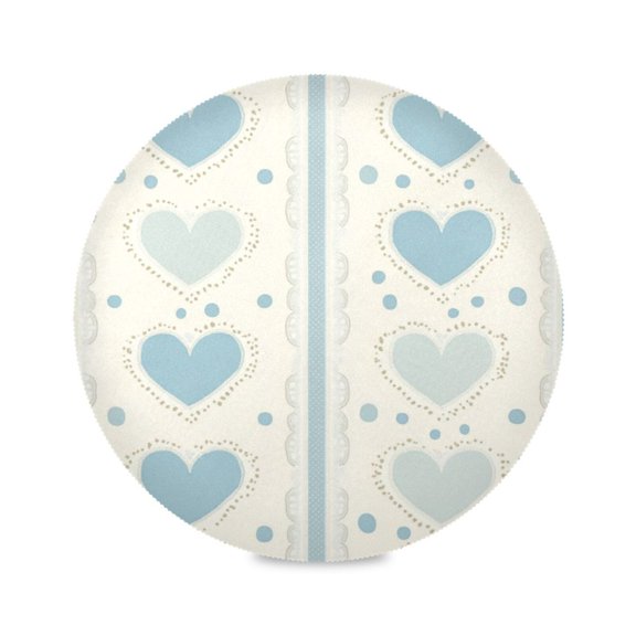 15.4inch Round Placemats, DIY Printing Design, Suitable for Kitchen, Table Party Decoration Heart