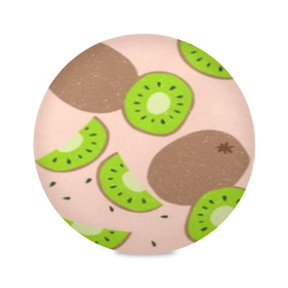15.4inch Round Placemats, DIY Printing Design, Suitable for Kitchen, Table Party Decoration Kiwi Fruit