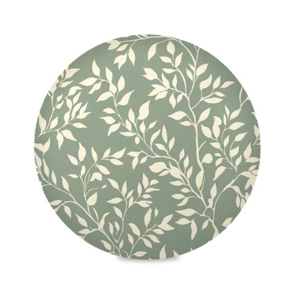15.4inch Round Placemats, DIY Printing Design, Suitable for Kitchen, Table Party Decoration Leaves
