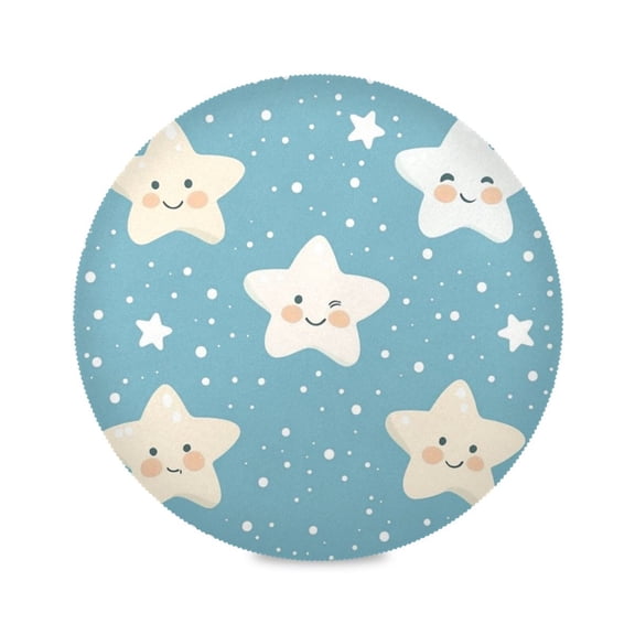 15.4inch Round Placemats, DIY Printing Design, Suitable for Kitchen, Table Party Decoration Little Stars