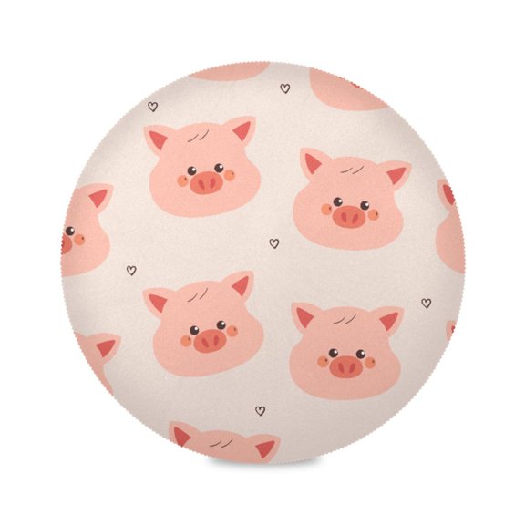 15.4inch Round Placemats, DIY Printing Design, Suitable for Kitchen, Table Party Decoration Pigs
