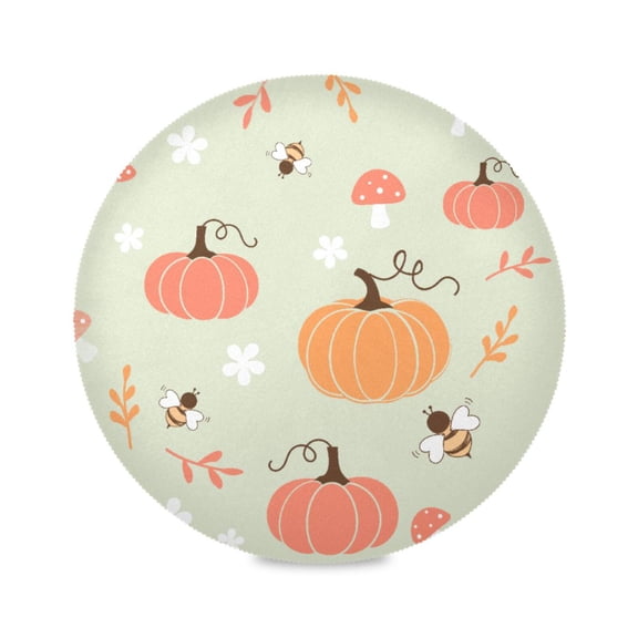 15.4inch Round Placemats, DIY Printing Design, Suitable for Kitchen, Table Party Decoration Pumpkin