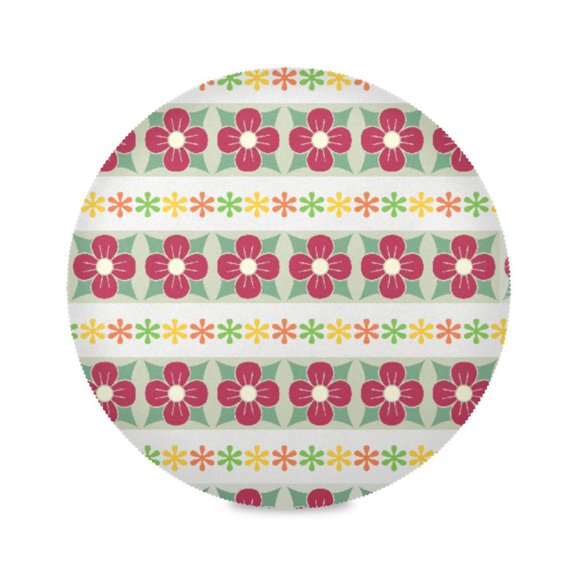 15.4inch Round Placemats, DIY Printing Design, Suitable for Kitchen, Table Party Decoration Red Flowers