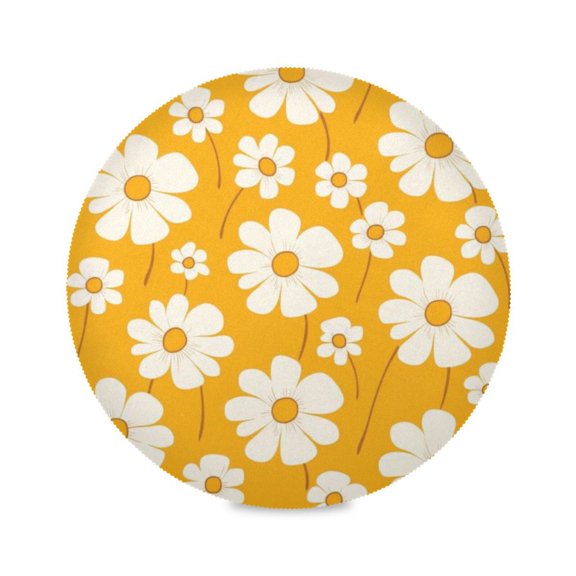 15.4inch Round Placemats, DIY Printing Design, Suitable for Kitchen, Table Party Decoration Retro Floral