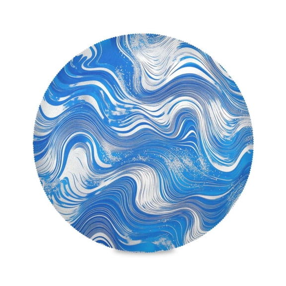 15.4inch Round Placemats, DIY Printing Design, Suitable for Kitchen, Table Party Decoration Ripple