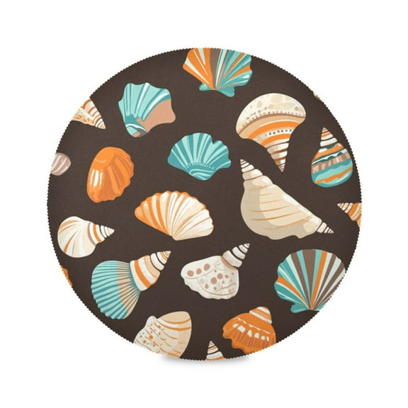 15.4inch Round Placemats, DIY Printing Design, Suitable for Kitchen, Table Party Decoration Seashells