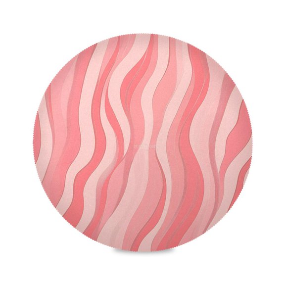 15.4inch Round Placemats, DIY Printing Design, Suitable for Kitchen, Table Party Decoration Simple Wavy