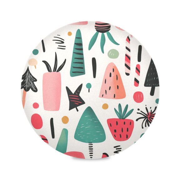 15.4inch Round Placemats, DIY Printing Design, Suitable for Kitchen, Table Party Decoration Small Items