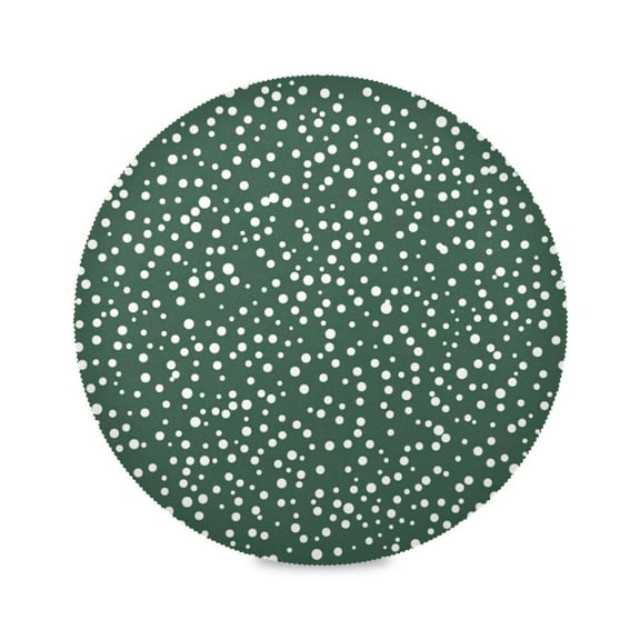15.4inch Round Placemats, DIY Printing Design, Suitable for Kitchen, Table Party Decoration Small White Dots