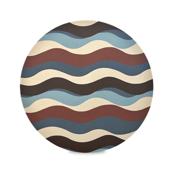 15.4inch Round Placemats, DIY Printing Design, Suitable for Kitchen, Table Party Decoration Wavy