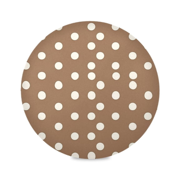 15.4inch Round Placemats, DIY Printing Design, Suitable for Kitchen, Table Party Decoration White Polka Dots