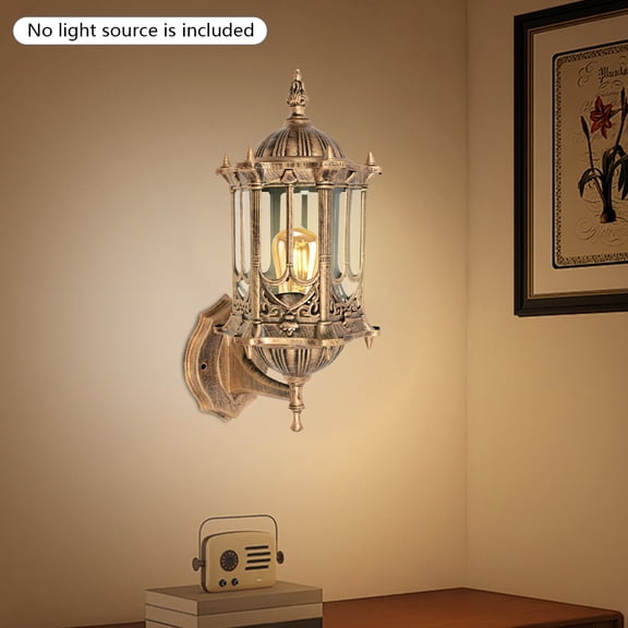15.5*33.5cm Wall Mounted Copper Color Antique Outdoor Lantern Wall Sconce Light for Front Doors Sheds Hallways Terraces
