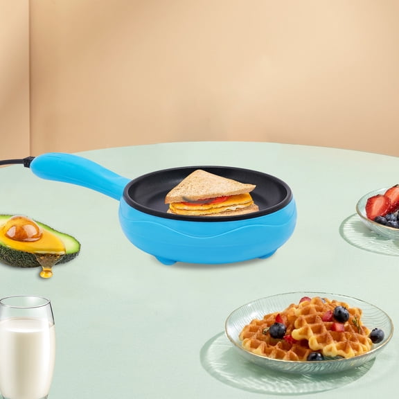 15*5.5cm Non-Stick Round Mini Frying Pan Full Uniform Heating Blue Mini Frying Pan with Longer Handle
