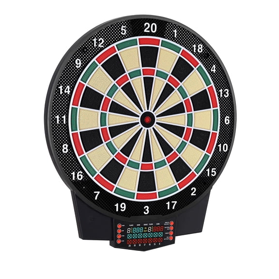 15.5" Dart Board, 43 Games & 320+ Variations, 8 Players, 6 Shafts & 50 Soft Tips, LCD Screen, Party Game Room