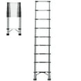 thumbnail image 1 of 15.5 FT Telescoping Ladder, Stainless Steel Folding Extension Ladder with Locking Mechanism, Multi-Purpose Collapsible, for Home or RV Outdoor Work, Heavy Duty 330 lbs Load 15.5 FT, 1 of 9