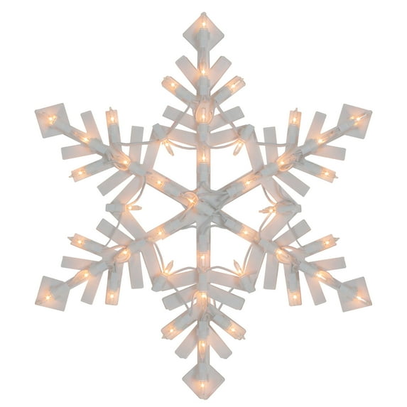 15.5" Lighted Snowflake Christmas Window Silhouette