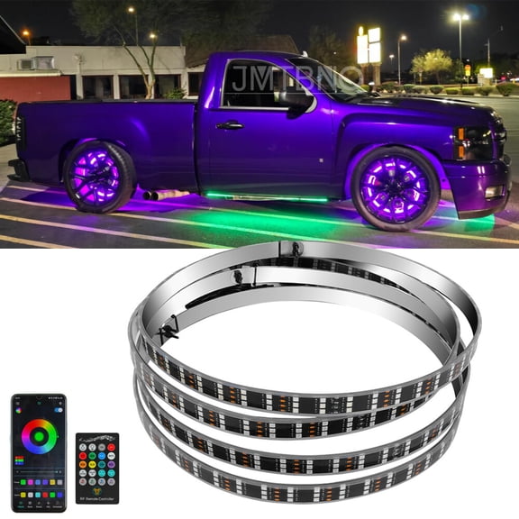 15.5" RGB LED Wheel Ring Rim Chasing Lights For Chevy Silverado 1500 2500 3500