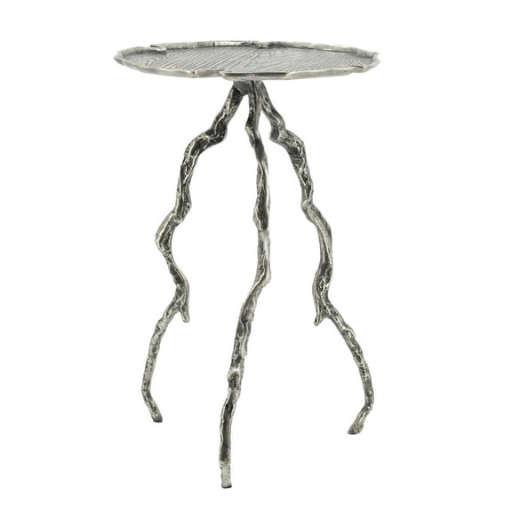15.5" Twig Cross Side Table - Antique Silver