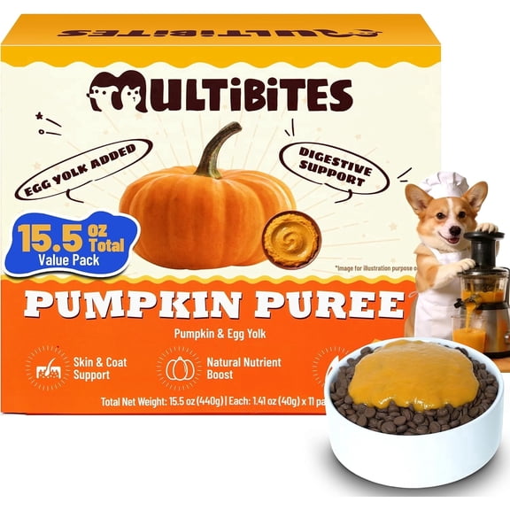 15.5 oz Premium Pumpkin Puree for Cats and Dogs- Digestive Health, Suitable for Sensitive Stomachs, Ideal for Soft Cat Treats - Suitable for Dog Food Toppers, Kitten and Puppy Treats