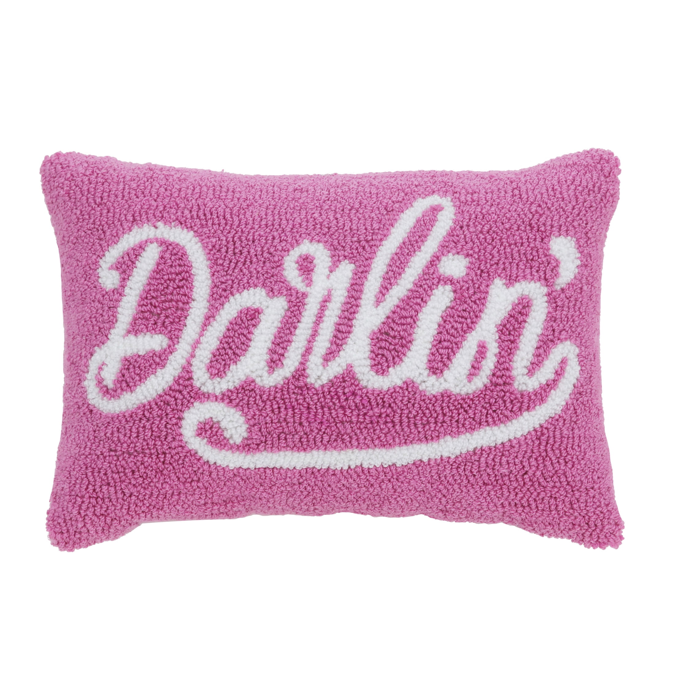 Darlin' Pink and White Cotton Rectangular Pillow