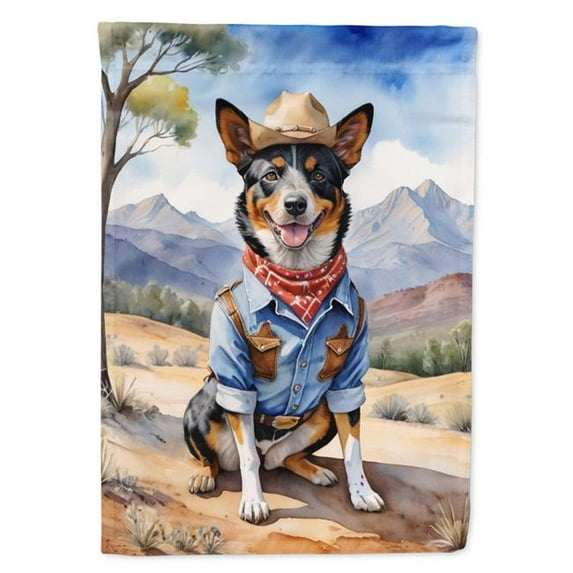 15.5 x 11.25 in. Australian Cattle Dog Cowboy Welcome Garden Flag