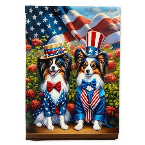 15.5 x 11.25 in. Unisex All American Papillon Polyester Fabric Garden Flag