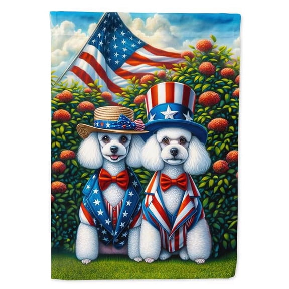15.5 x 11.25 in. Unisex All American Poodle Polyester Fabric Garden Flag