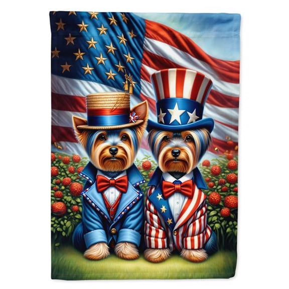 15.5 x 11.25 in. Unisex All American Yorkshire Terrier Polyester Fabric Garden Flag