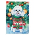 thumbnail image 1 of 15.5 x 11.25 in. Unisex Bichon Frise Christmas Polyester Fabric Garden Flag, 1 of 1