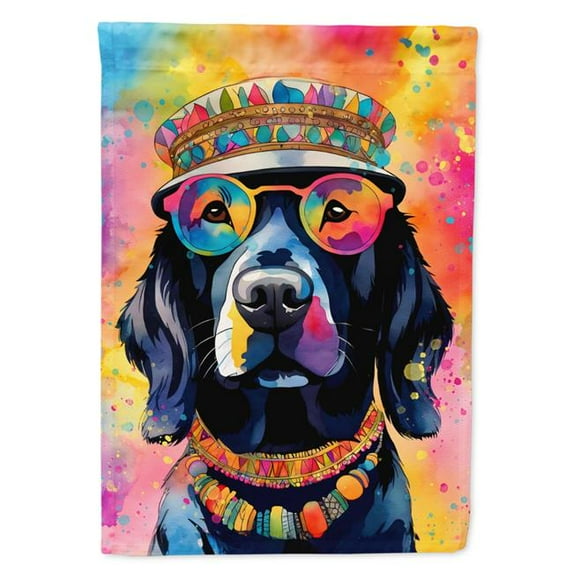 15.5 x 11.25 in. Unisex Black Labrador Hippie Dawg Garden Flag