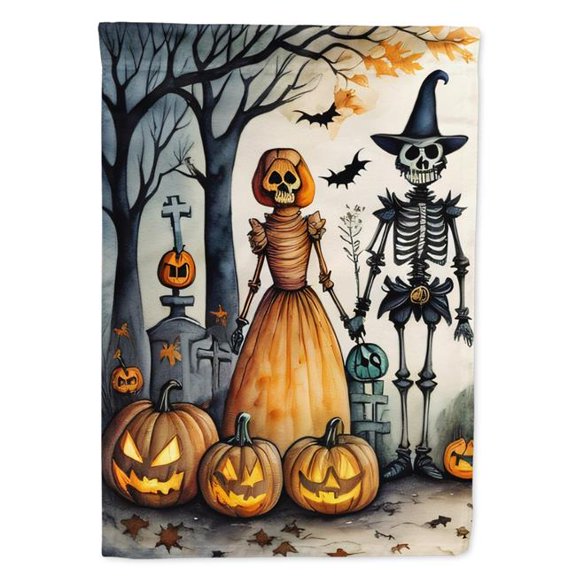 15.5 x 11.25 in. Unisex Calacas Skeletons Spooky Halloween Garden Flag