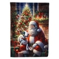 thumbnail image 1 of 15.5 x 11.25 in. Unisex English Bull Terrier & Santa Claus Polyester Fabric Garden Flag, 1 of 1